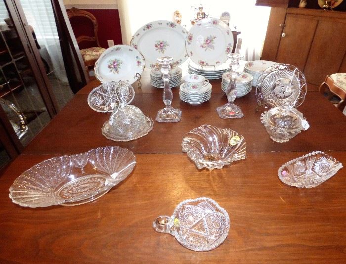 Early American Pattern glass, cut crystal, pressed glass items