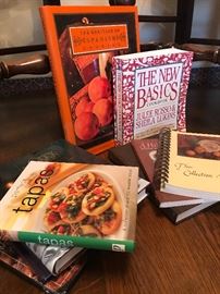 Close up of the various unique cookbooks.
