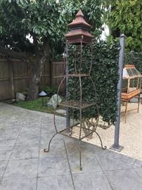 Wonderful vintage iron etagere asking $350 approximately 7ft tall