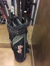 golf clubs and bag