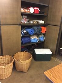 baskets. sleeping bags, coolers, tarps and more