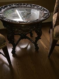 another view of antique table  24"diameter asking $280