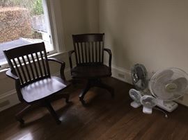 Pottery Barn desk chairs and fans for sale