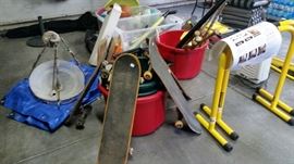 more for sale- skateboards, tarps, lighting fixtures and vintage locks, knobs and more