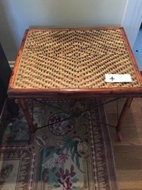 rattan and bamboo side table 24"w x 20"d x 22"h asking $220