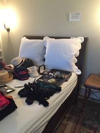 Crate & Barrel rattan full size bed frame, asking $180