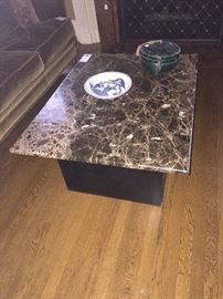 granite on wood base coffee table for sale