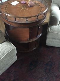 Marquetry library table - swivel to your favorite book 25" diameter by 28"h asking $240