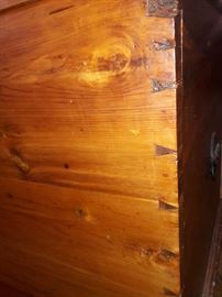 Dove tail work on the colonial period trunk