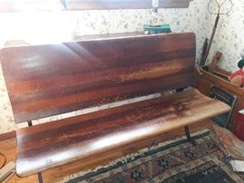 two student antique desk has two inkwells 