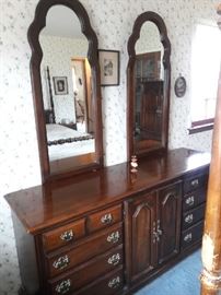 double mirror and dresser