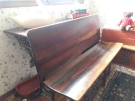 antique two student desk