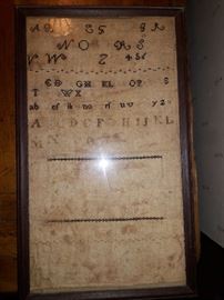 100 year old needle work sampler