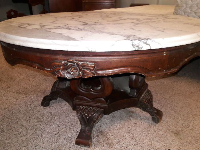 marble topped coffee table