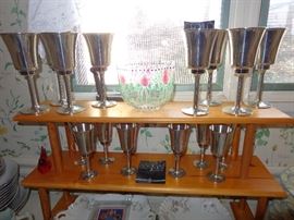 Gerald Benney pewter stemware.