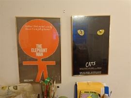 Vintage posters for Broadway performances.