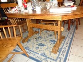 closeup of an oak table