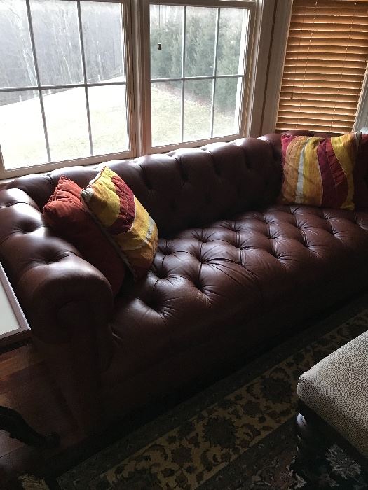 Gorgeous all leather tufted sofa