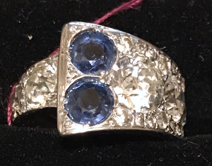 Platinum and Sapphire ring