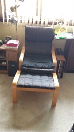 IKEA POANG chair and ottoman