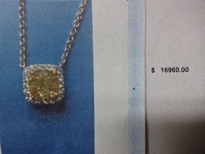 Fancy Brownish Yellow Diamond Necklace