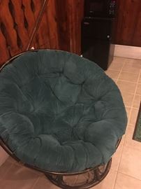 Green Papasan chair. Plush and comfy