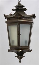 Lot 141: Chinoiserie Style Brass Hall Lantern
