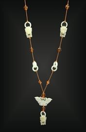 Lot 217: Chinese Carved Jade Necklace