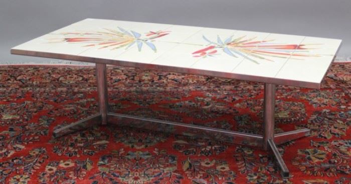 Lot 292: Mid-Century Modern Tile Top Coffee Table