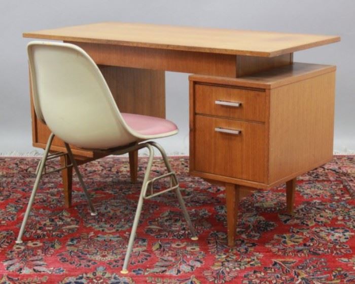 Lot 295: Mid-Century Herman Miller Chair & Danish Desk