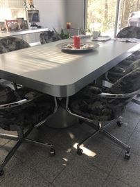 Contemporary dining table & chrome chairs