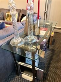 Glass console table