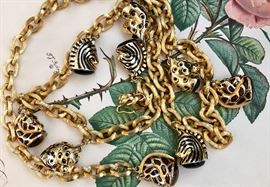 Judith Leiber belt with enamel zoo animals