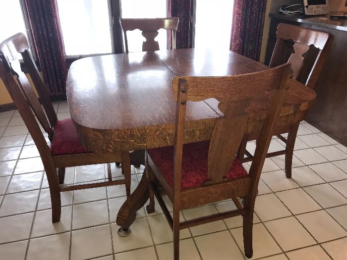 Antique kitchen table and chairs 