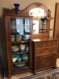 Please note that the dishes in side this cabinet are not for sale!