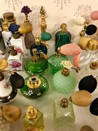 Collection of atomizers and perfume bottles