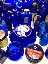 Colbalt Blue glass bottle collection