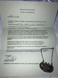 Vintage Sterling “Port” label from the Estate of the late Pat Morita (actor in the film; Karate Kid who played Mr. Mayagi)