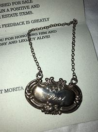 Vintage Sterling “Port” label from the Estate of the late Pat Morita (actor in the film; Karate Kid who played Mr. Miyagi)