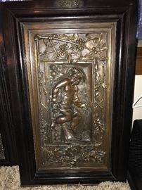 Antique Original French Bronze Doors from 1877. These stunning pieces of art were one part of a large French cabinet. The artwork/design is simply stunning!