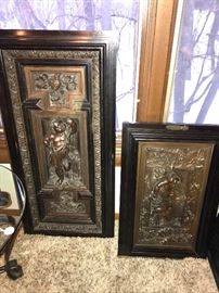 Antique Original French Bronze Doors from 1877. These stunning pieces of art were one part of a large French cabinet. The artwork/design is simply stunning!
