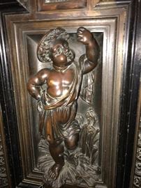 Antique Original French Bronze Doors from 1877. These stunning pieces of art were one part of a large French cabinet. The artwork/design is simply stunning!