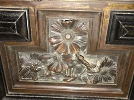 Antique Original French Bronze Doors from 1877. These stunning pieces of art were one part of a large French cabinet. The artwork/design is simply stunning!