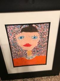 “Curly Hair Girl” by Jimmy Reagan (Oil pastel on paper/2011)