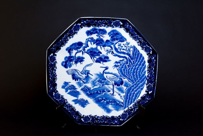 Japanese Blue and White 15" Octagon Plate 