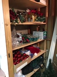 Variety Of Holiday Items Such As Wreaths, Lights And Tree