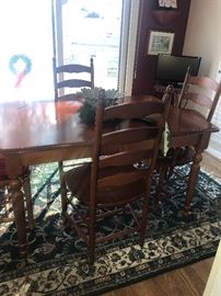 SOLID WOOD DINING TABLE WITH 4 CHAIRS