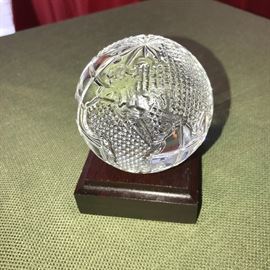 WATERFORD EARTH GLOBE PAPERWEIGHT / FIGURINE