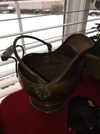 COPPER ASH BUCKET WITH HANDLE