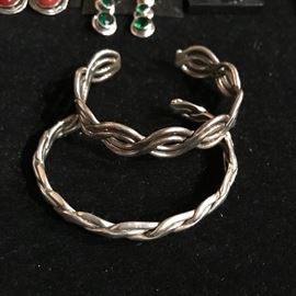 STERLING SILVER BANGLE BRACELETS 